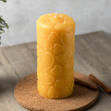 love 6 inch pure beeswax pillar candle