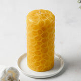 pebbles 6 inch pure beeswax pillar candle