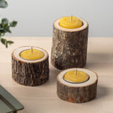 three pure beeswax tealights