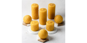 various pure beeswax candles 