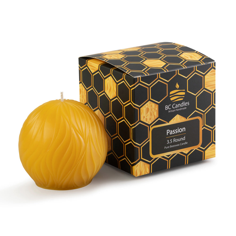 ★キャンドル　Beeswax RoundCandle ★ Artisan Handmade 3.5