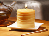 clean burning oasis 3" inch pure beeswax pillar candle
