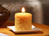 clean burning passion 3" inch pure beeswax pillar candle