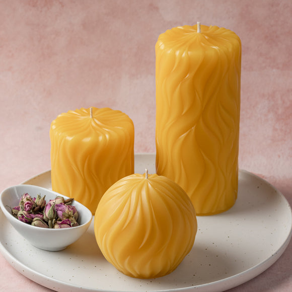 incandescence three pure beeswax candles set