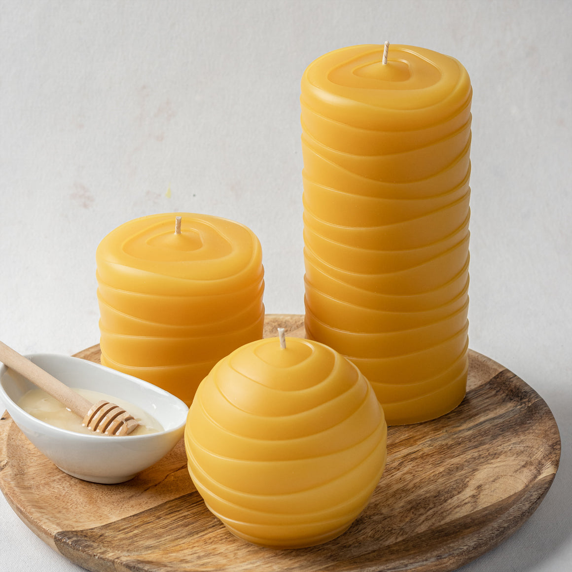 Set of 3 "Oasis" Pure Beeswax Candles BC Candles